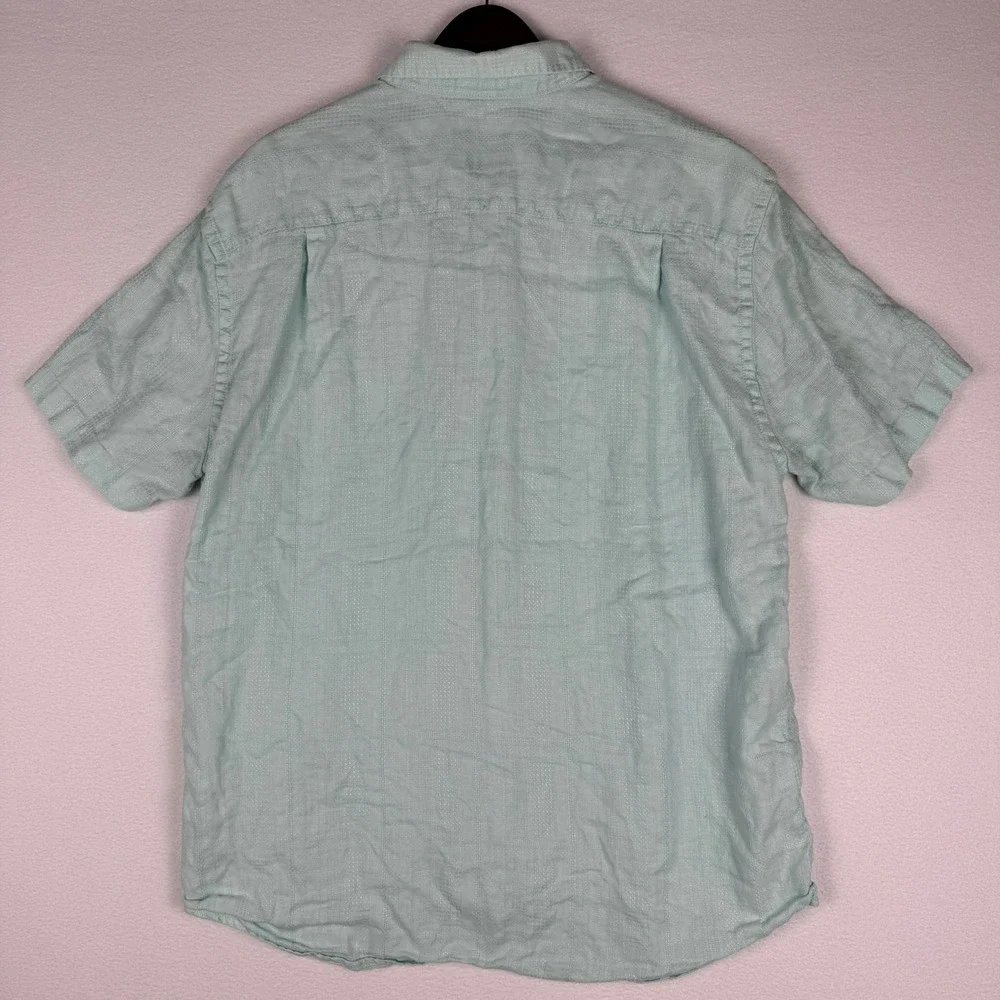 Tommy Bahama 100% Linen Shirt Mens XL Seafoam Green Short Sleeve Beach‎ Resort